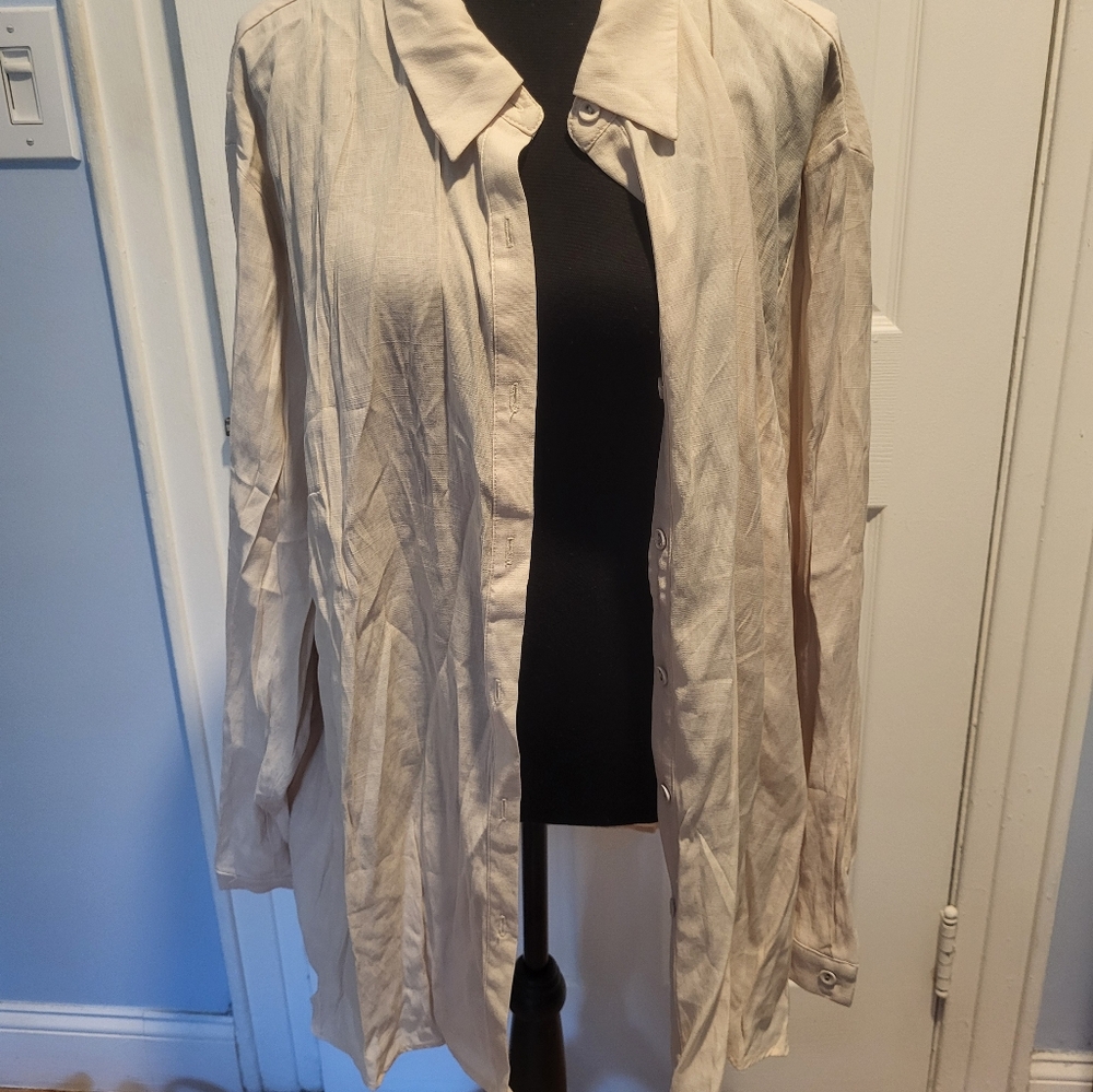 2 Piece Short Set Cream Button-Up Shirt n Shorts NWT Size 12